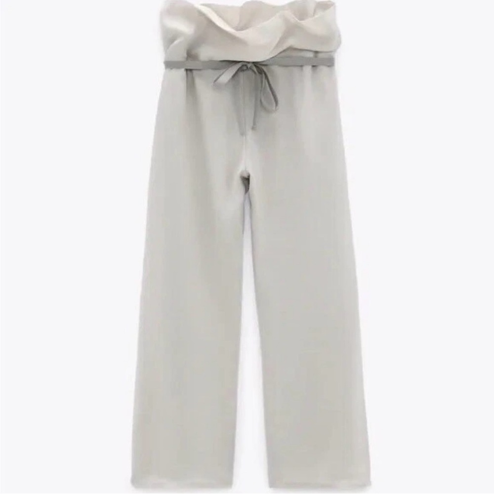 New Zara $129 Limited Edition Flowy Gray Pants Studio Collection XS - Small